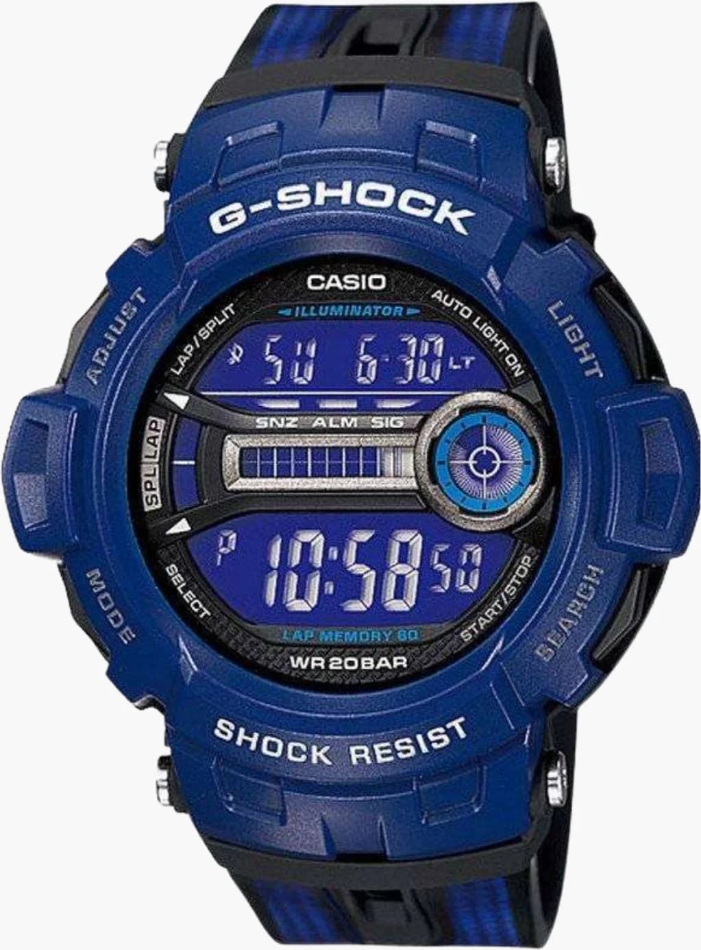 Casio GD-200-2ER montre homme, au cadran bleu et bracelet silicone noir