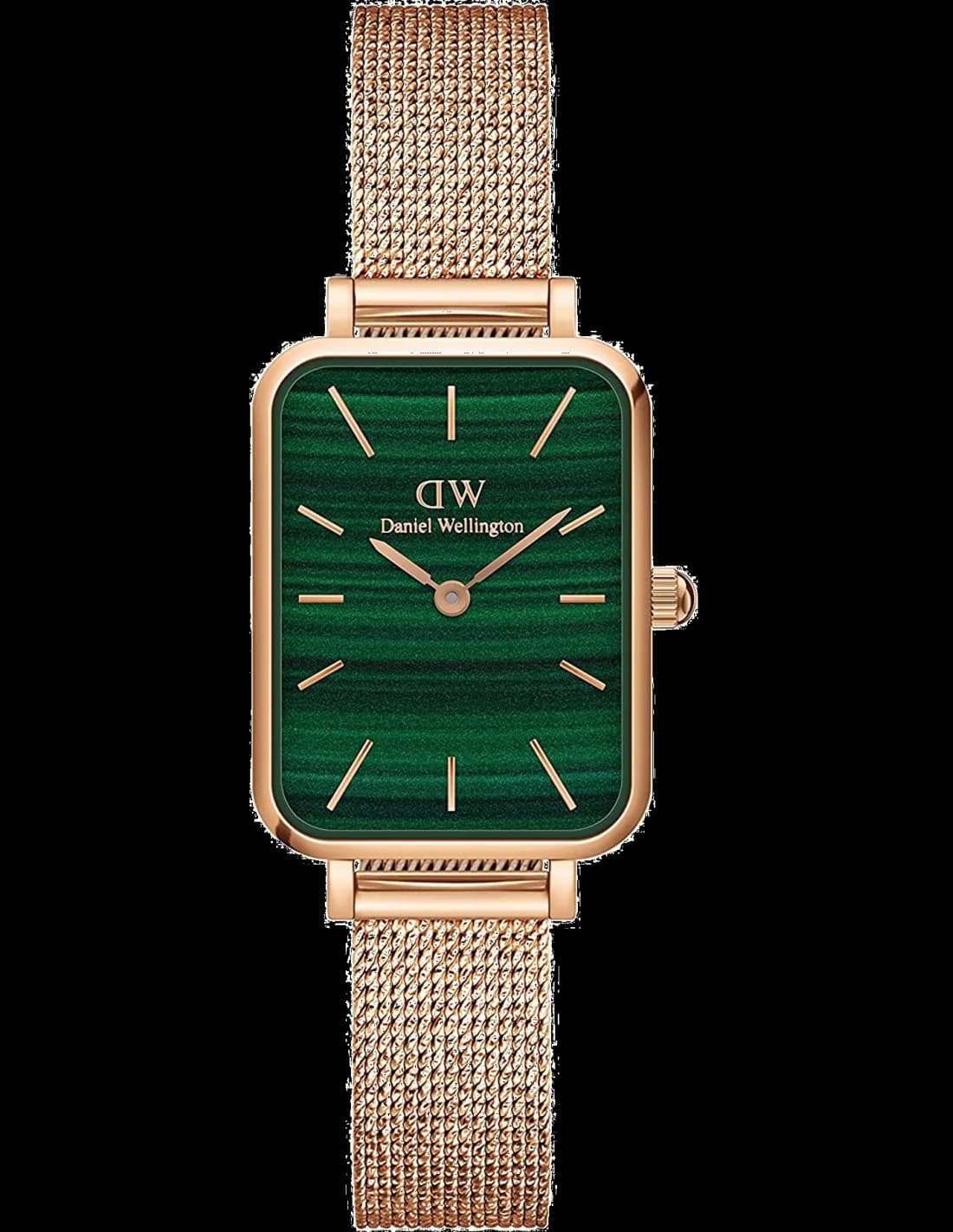 Daniel Wellington DW00100437 montre femme, cadran vert, maille acier argentée