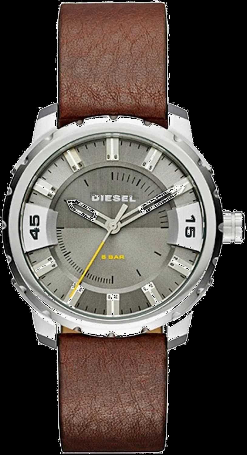 Diesel DZ1724 montre homme, cadran gris, bracelet cuir marron