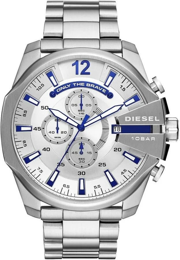 Diesel DZ4477 montre homme, cadran argent et acier brossé