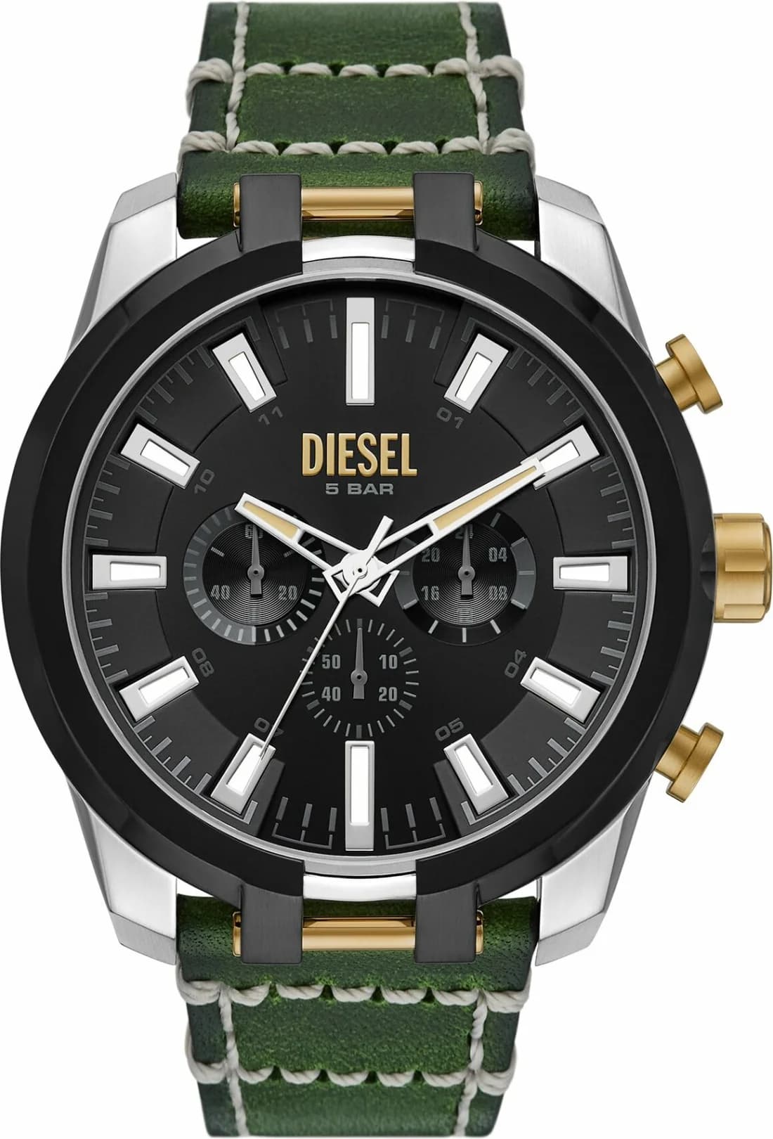 Diesel DZ4588 montre homme, cadran noir sur cuir vert