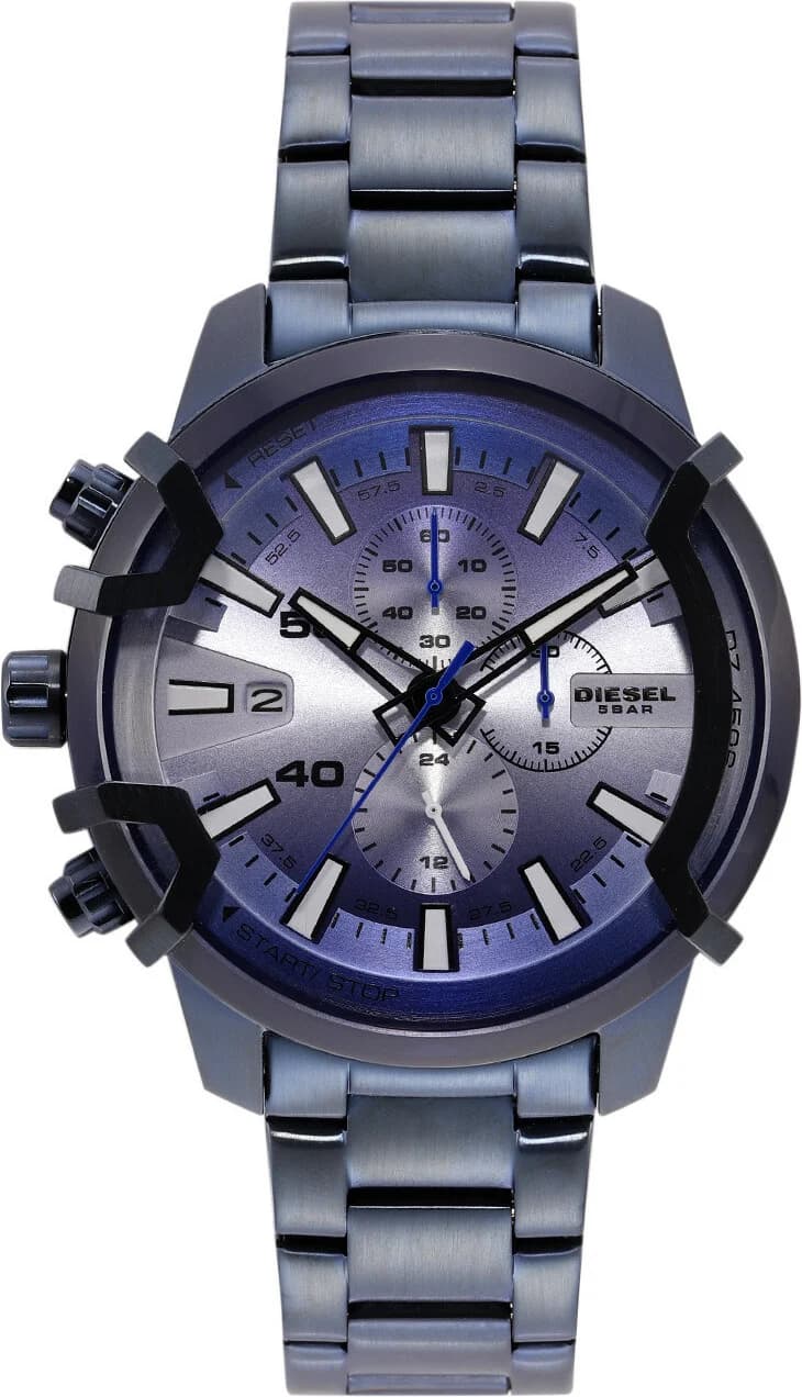 Diesel DZ4596 montre homme, cadran bleu sur acier inoxydable
