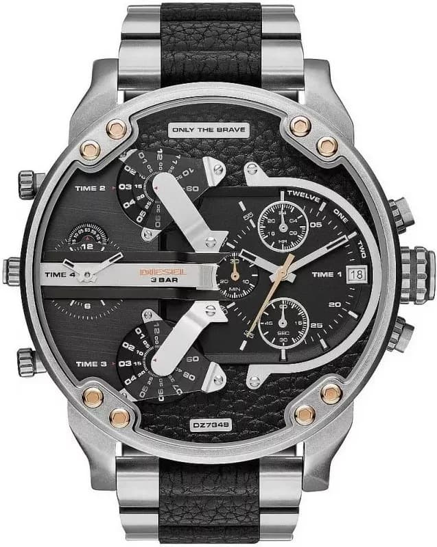 Diesel DZ7349 montre homme, au cadran noir, double fuseau horaire