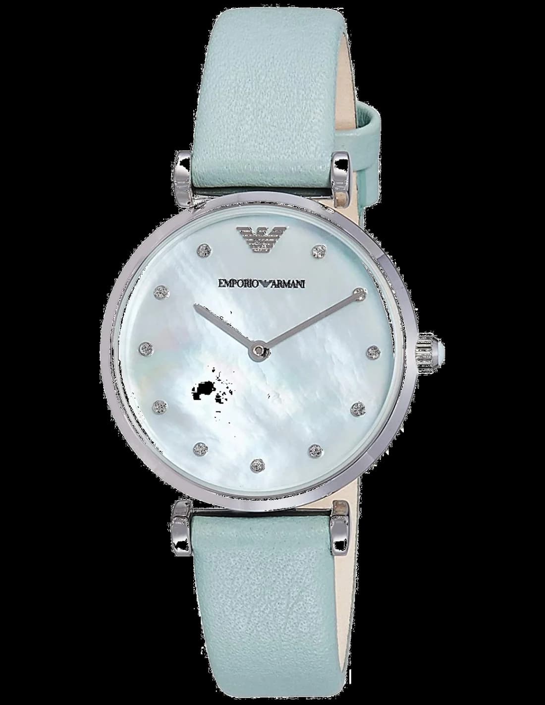 Emporio Armani AR1959 montre femme, avec cadran vert et bracelet cuir vert
