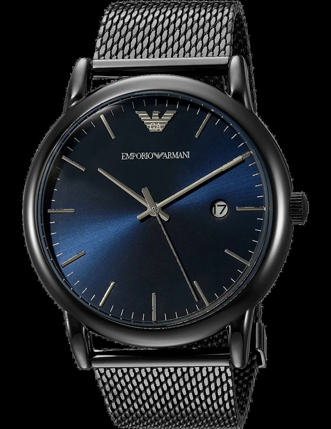 Emporio Armani AR11053 montre homme, cadran bleu, bracelet milanais
