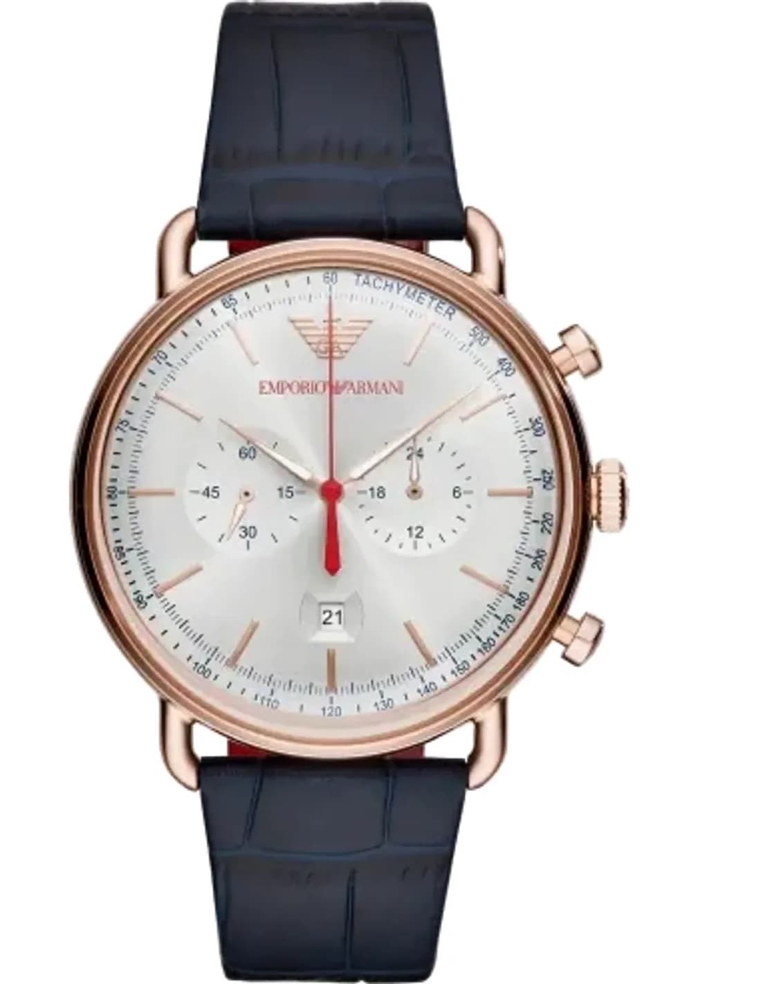 Montre Emporio Armani AR11123 homme cadran argent bracelet cuir