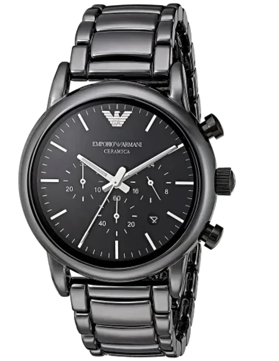Emporio Armani AR1507 Black Ceramic Watch with Date Window