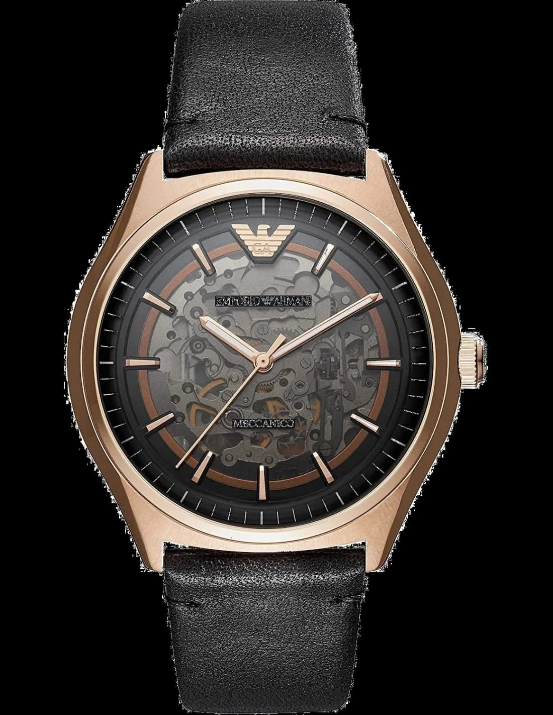 Emporio Armani AR60004 montre homme, au cadran gris squelette sur cuir