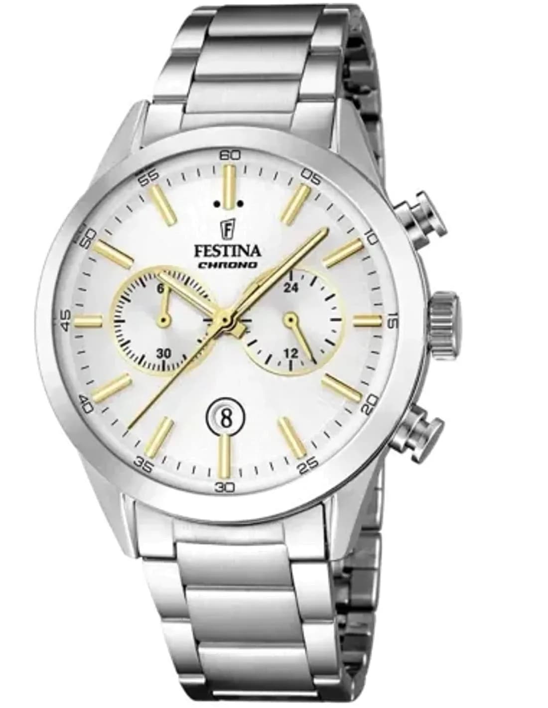 Festina F16826/D Silver Stainless Steel Watch with Deployant Clasp Strap
