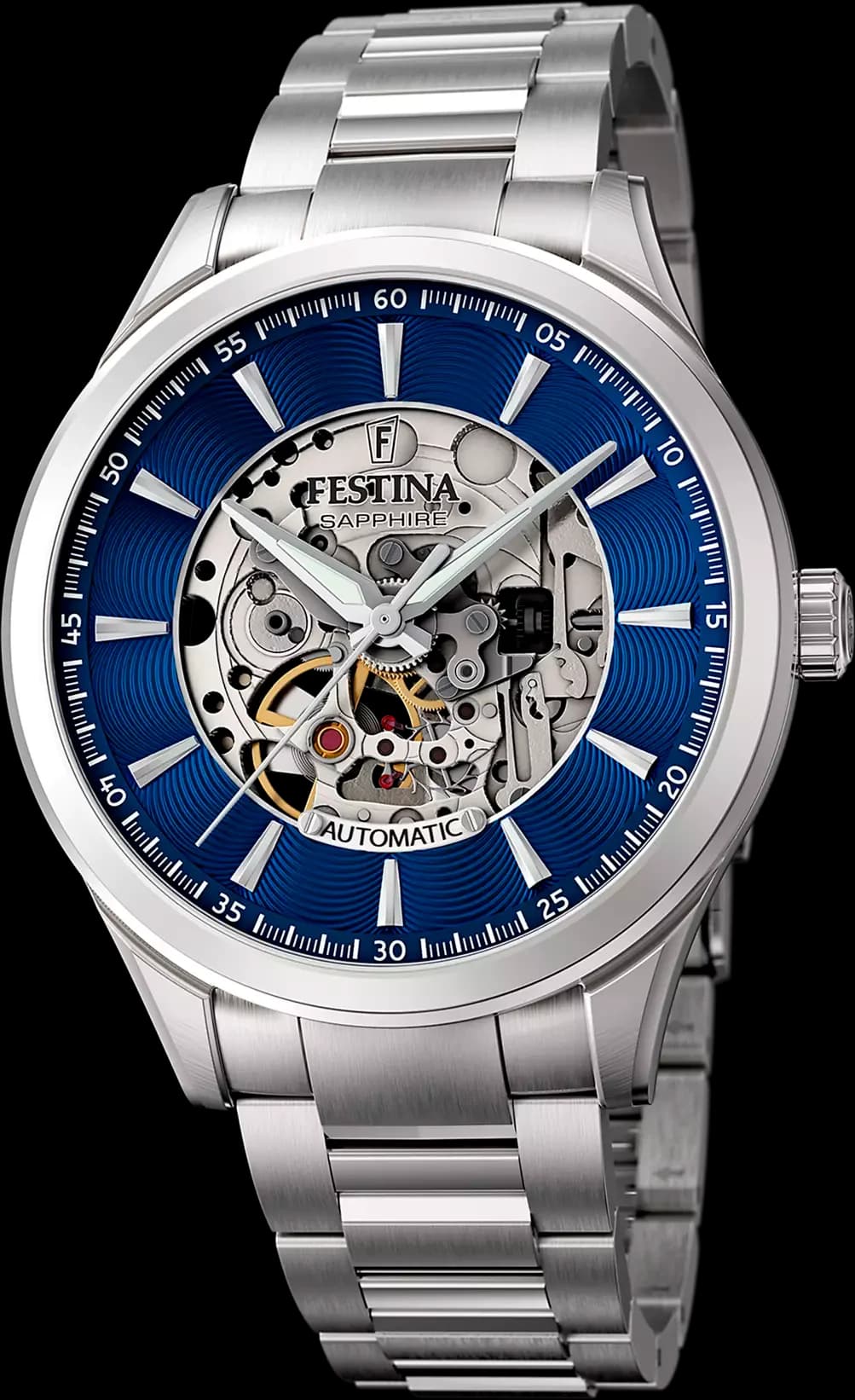 Festina F20536/3 montre homme, skeleton au cadran bleu