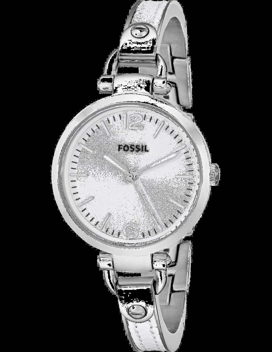 Fossil ES3259 montre femme, cadran argent et blanc sur acier