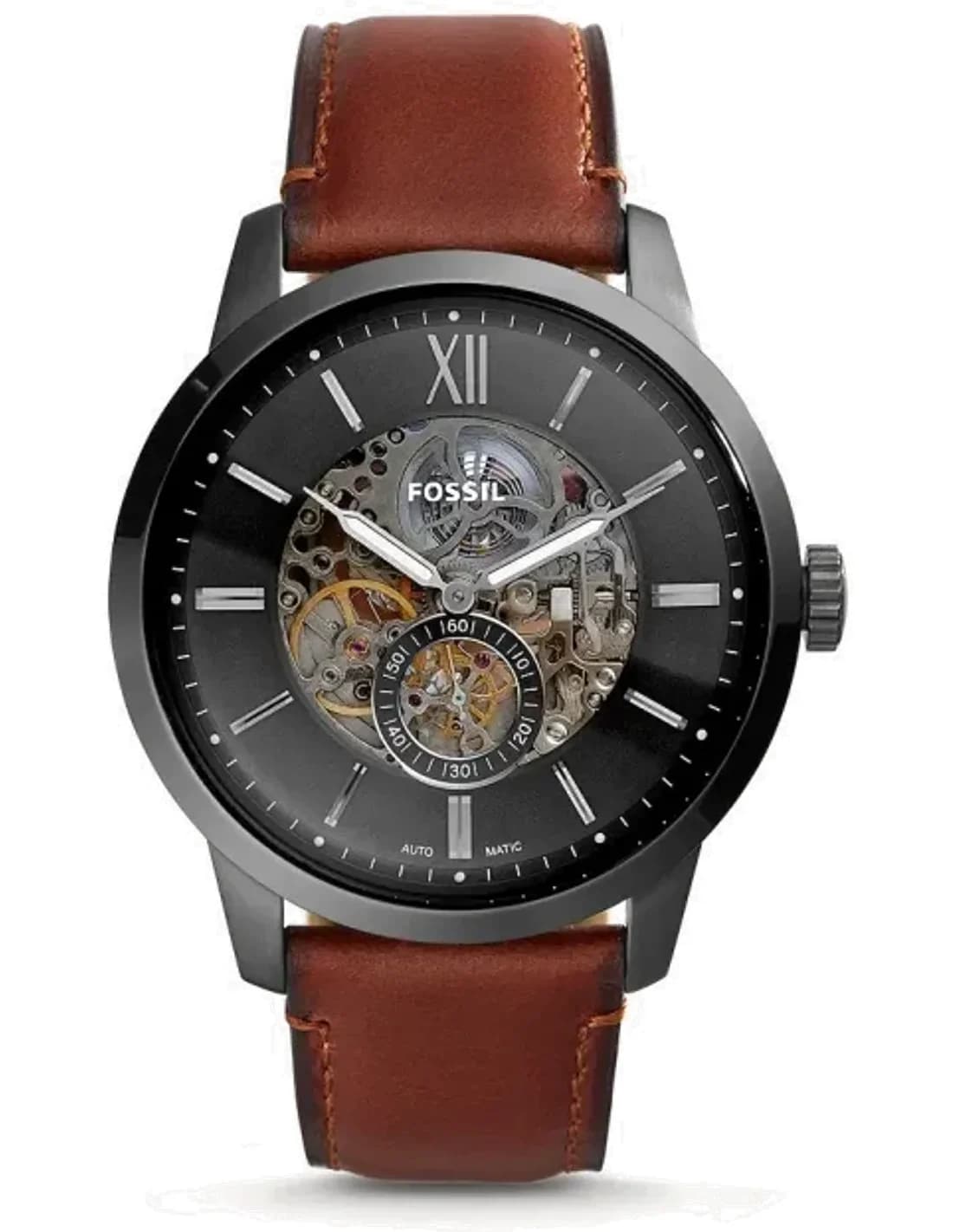 Montre homme Fossil Townsman Automatic ME3181 en cuir ambré