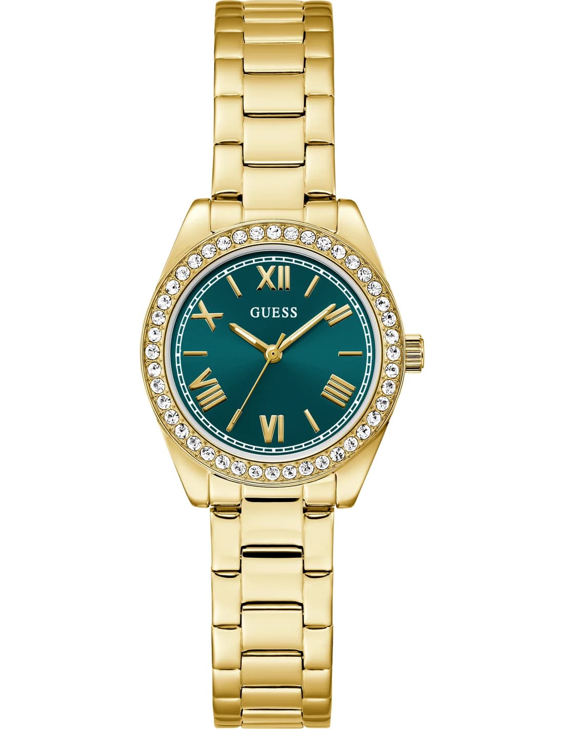Guess GW0841L9 montre femme, verte sur bracelet acier