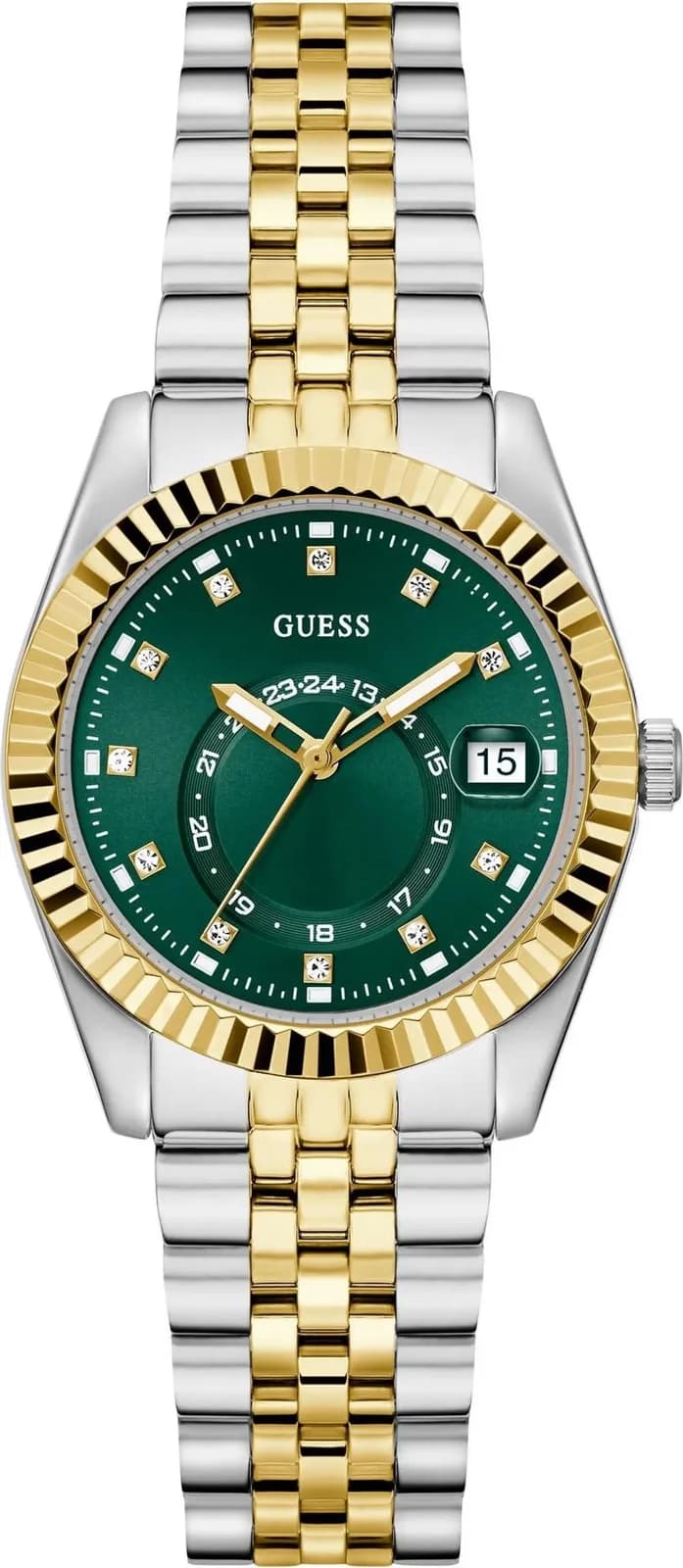 Montre Guess Jada GW0936L3 Cadran vert bracelet bicolore acier