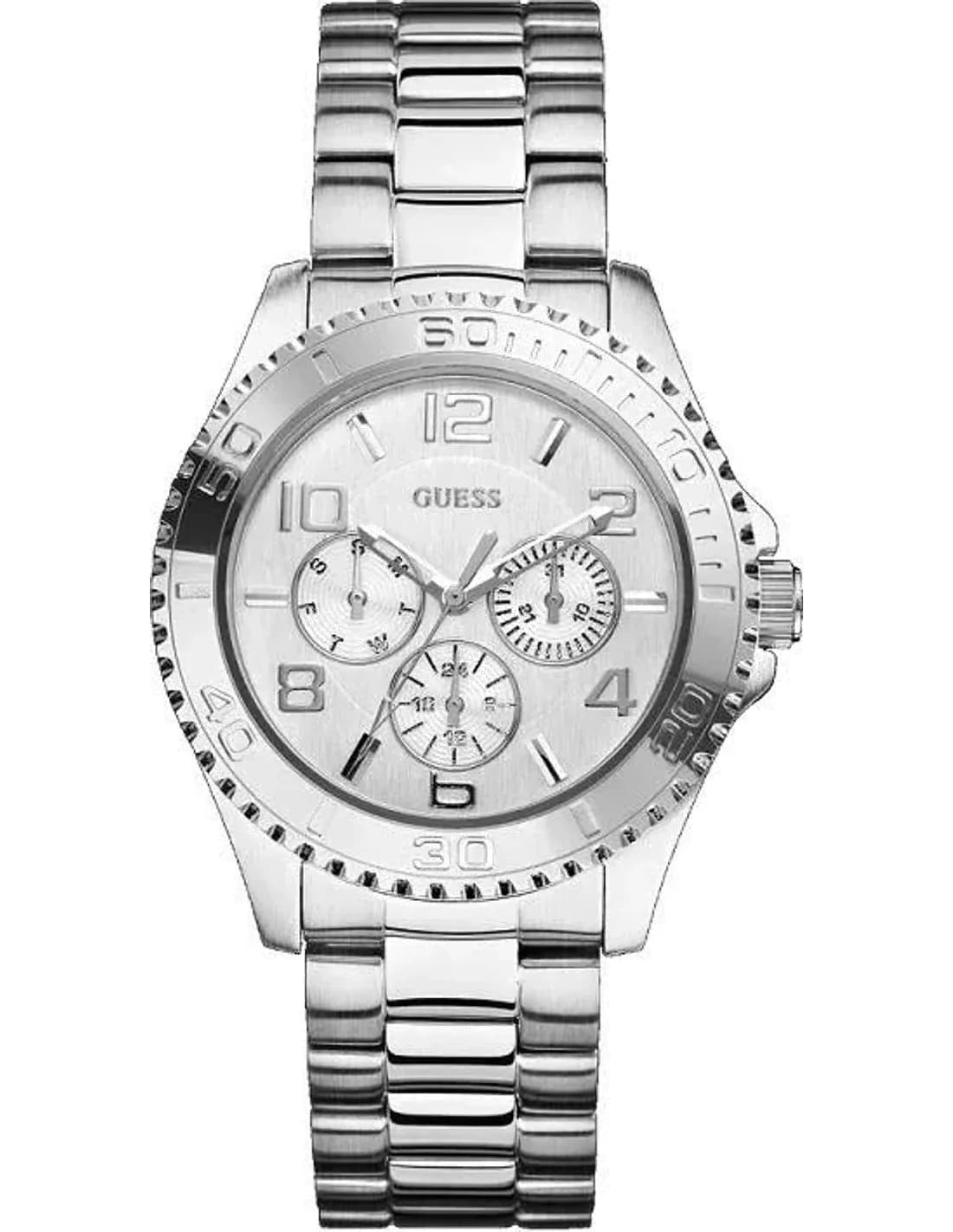 Guess W0231L1, montre femme acier argenté, élégance minimaliste 40 mm