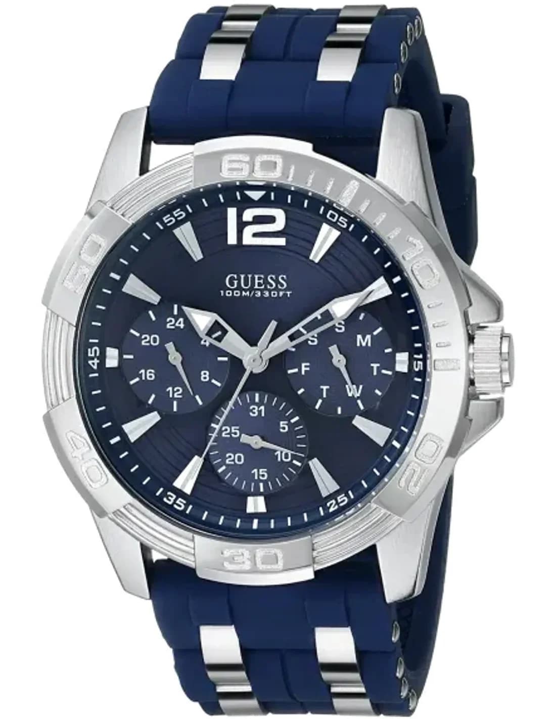 Montre Guess W0366G2 Oasis Bracelet Silicone Bleu et Acier