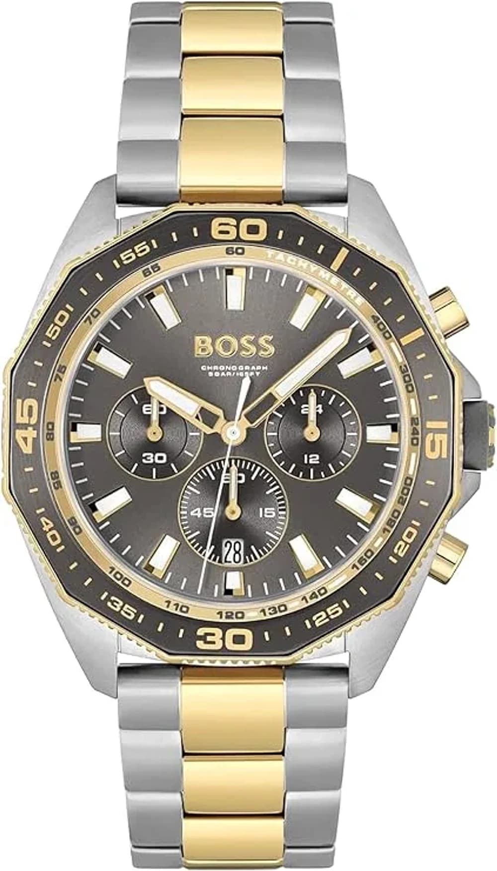 Montre Hugo Boss Energy 1513974 homme bicolore, bracelet Maillons acier