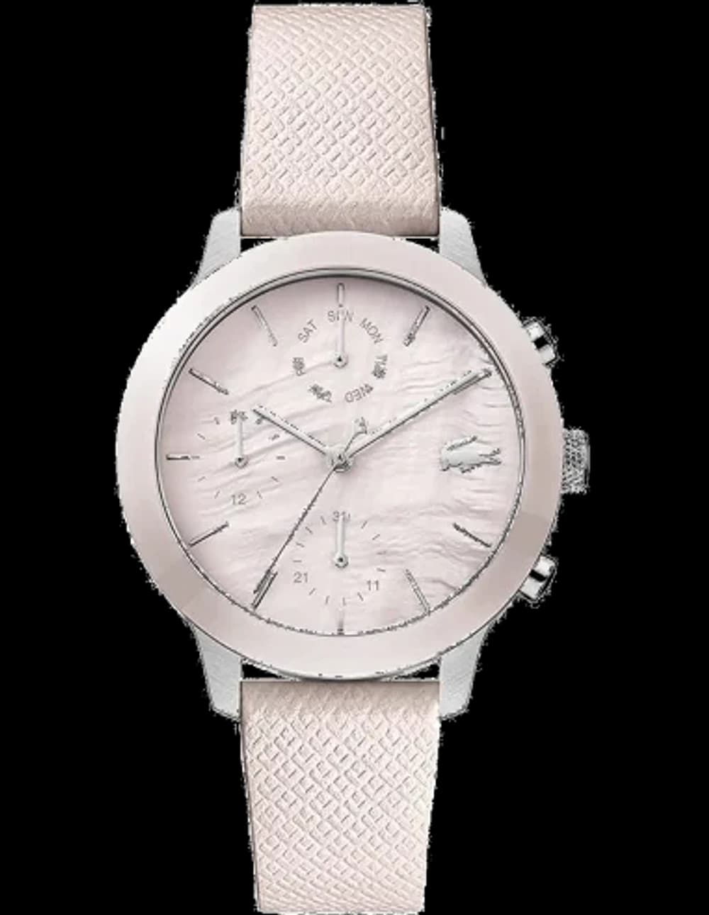 Lacoste 2001152 montre femme, cadran rose, bracelet cuir