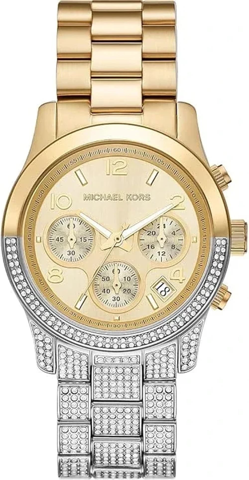 Michael Kors MK7329 Bicolour Silver and Gold Stainless Steel Chronograph Watch