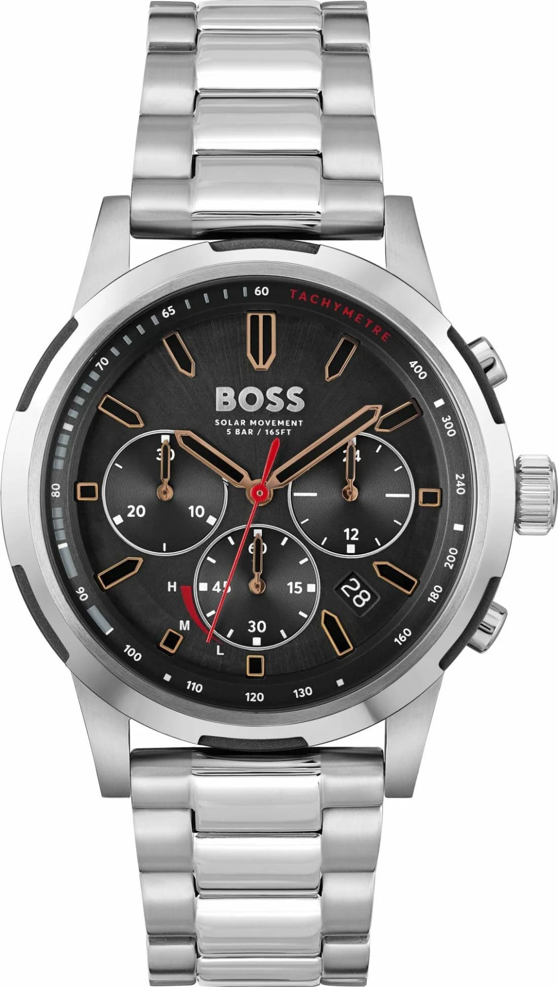 Hugo Boss 1514032 montre homme, cadran noir, boîtier acier inoxydable