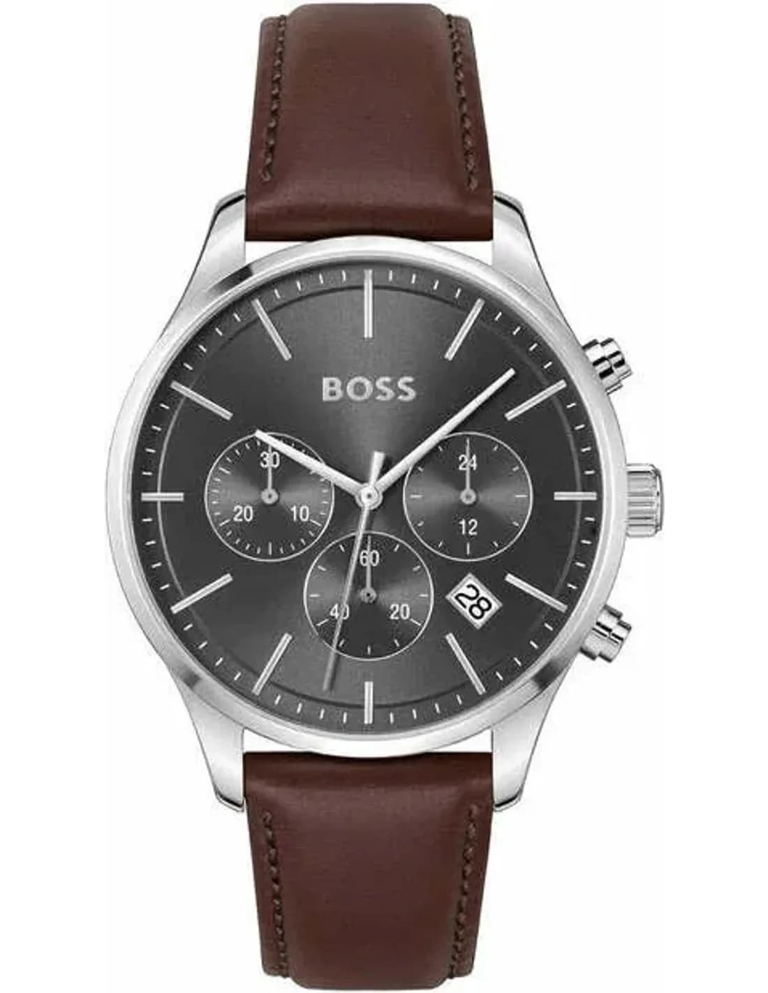 Montre Hugo Boss 1514155 homme cadran gris bracelet cuir