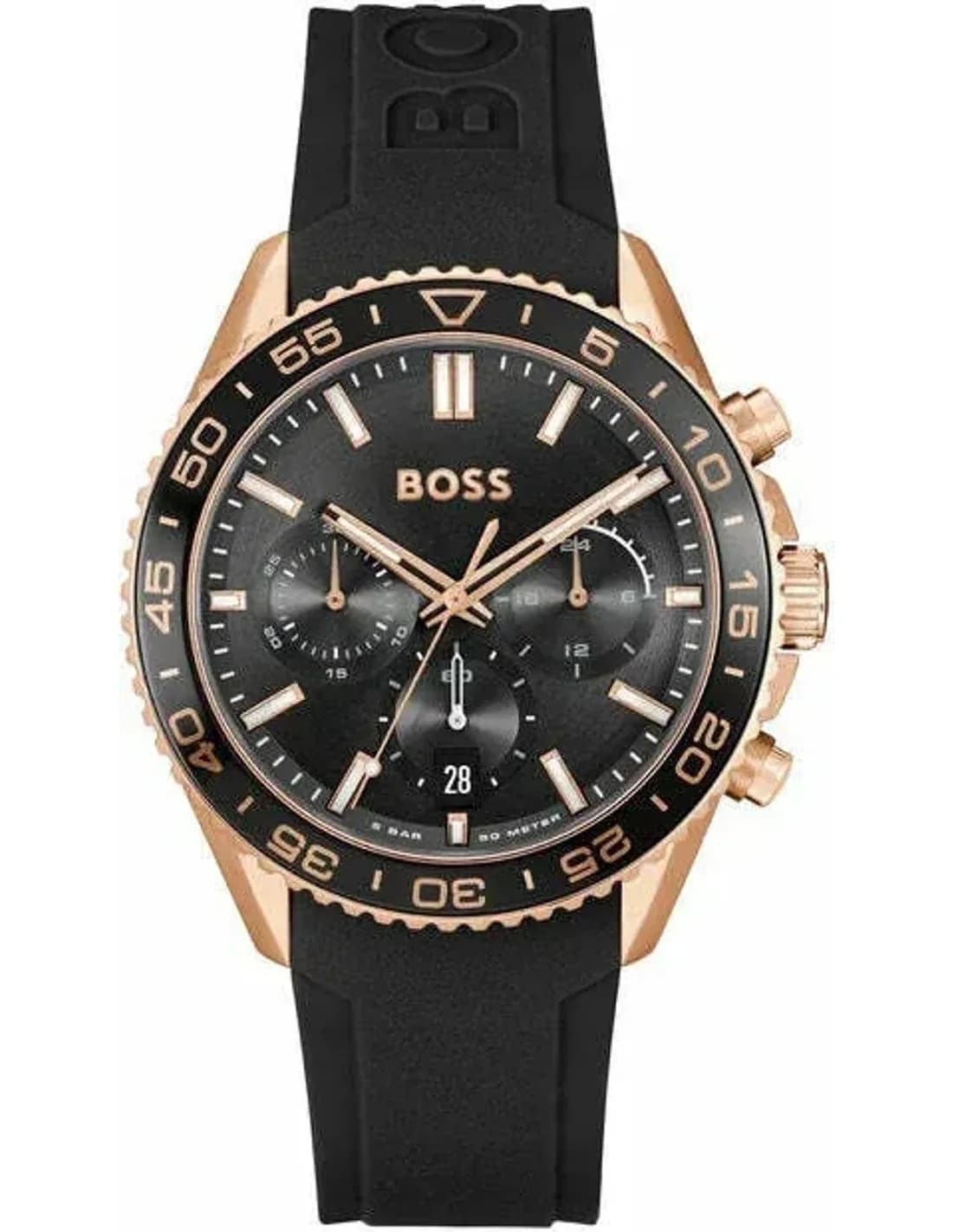 Montre Hugo Boss 1514168 homme cadran noir bracelet silicone