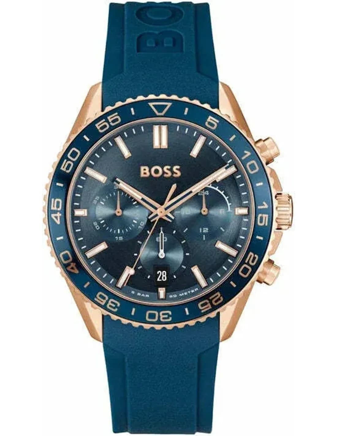 Montre Hugo Boss 1514169 homme cadran bleu bracelet silicone