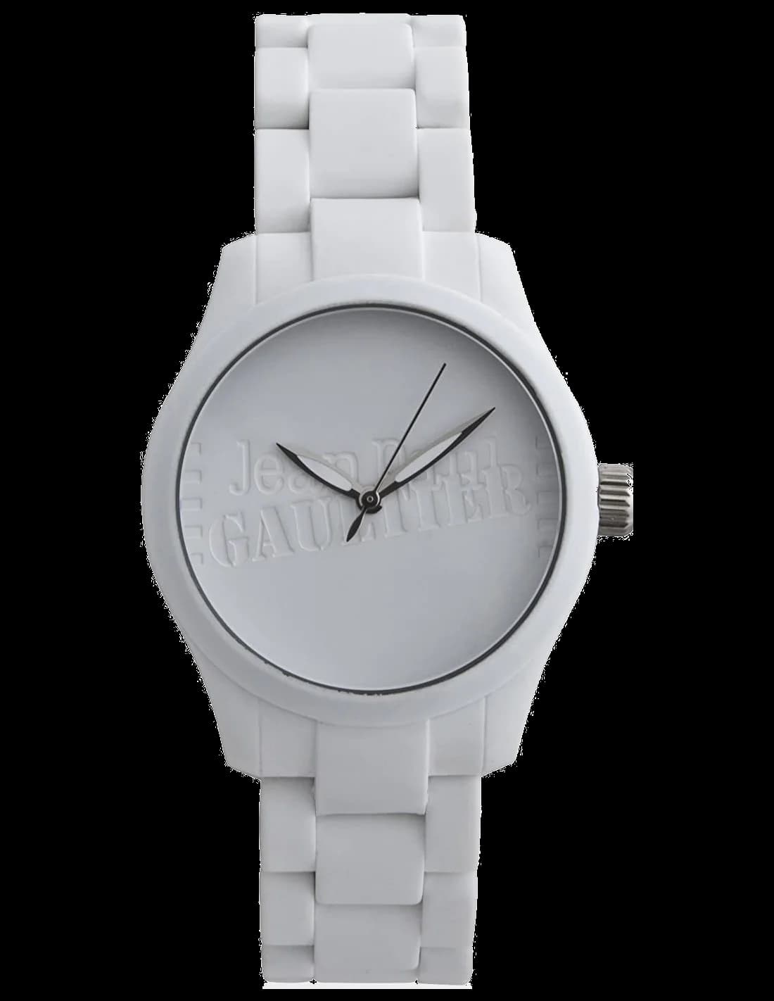 Jean Paul Gaultier 8501105 montre unisexe, cadran blanc bracelet silicone blanc