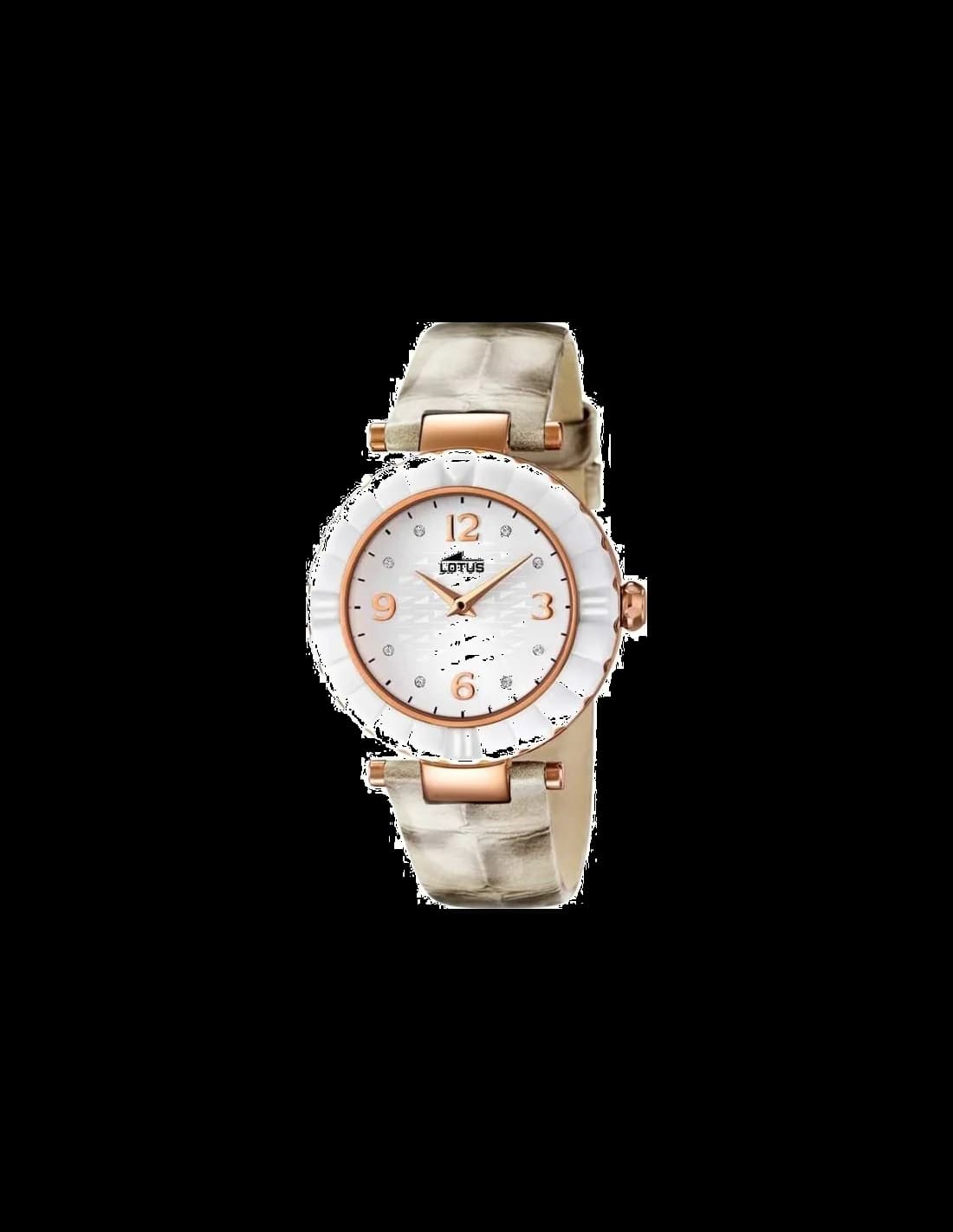 Lotus L15912/2 montre femme, Cadran argent, bracelet cuir bicolore