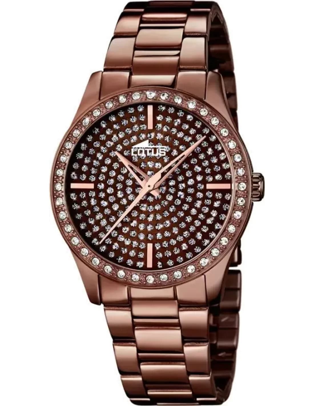 Lotus L18137/1 montre femme, avec cadran marron et bracelet acier
