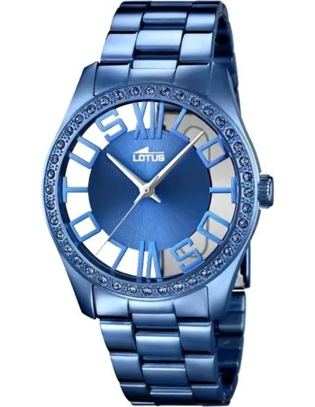 Lotus L18251/1 montre femme, cadran bleu sur bracelet acier bleu