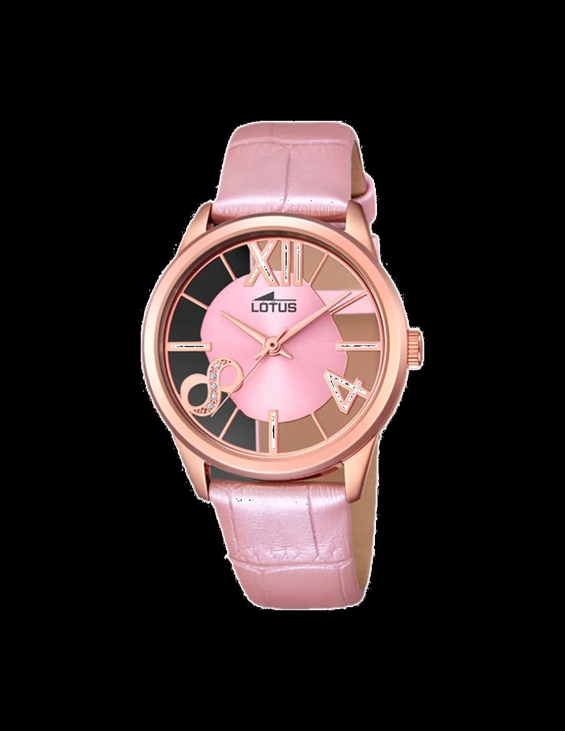 Lotus L18306/1 montre femme, cadran rose, bracelet cuir rose