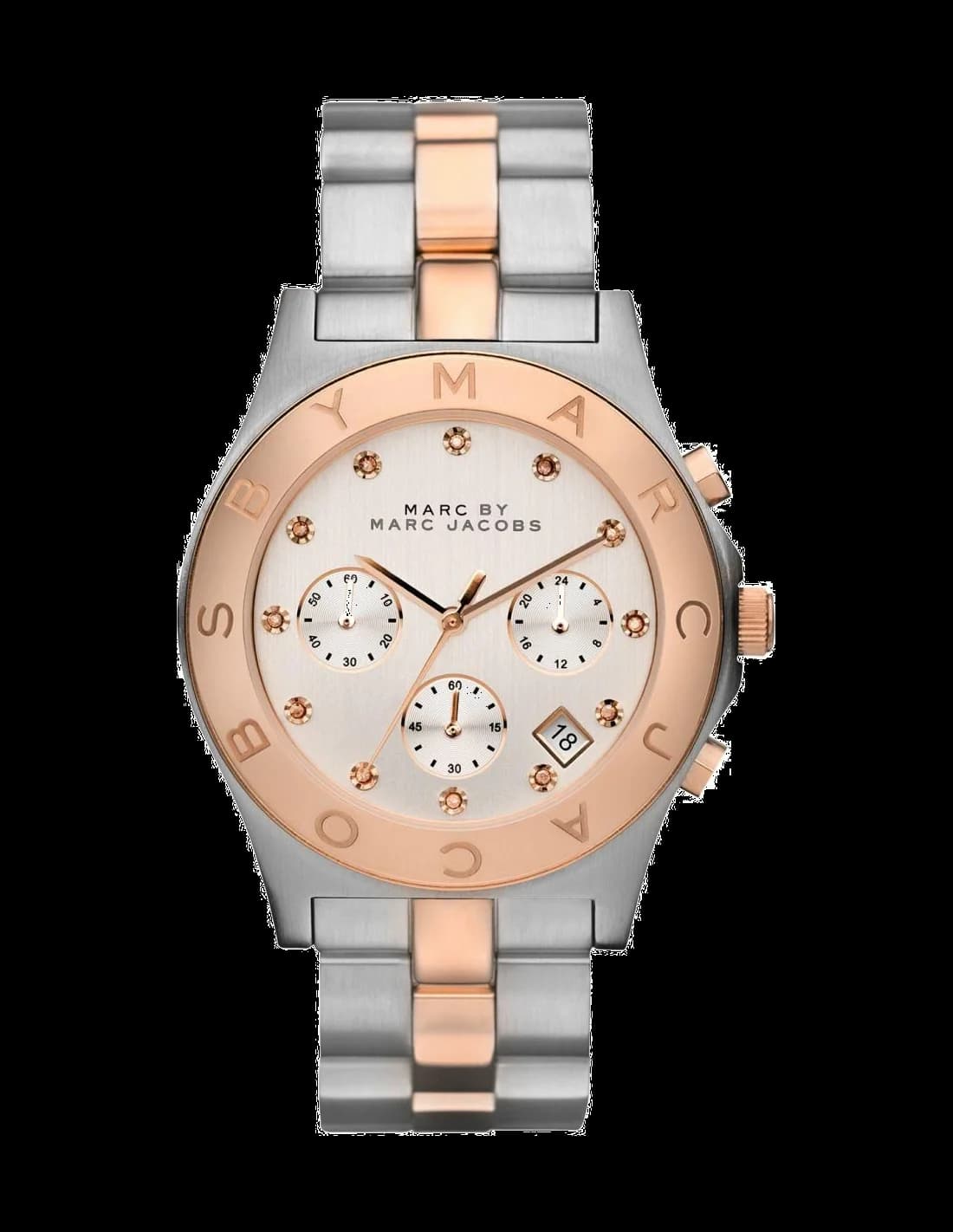 Marc Jacobs MBM3178 montre femme, avec cadran argent et index en pierres