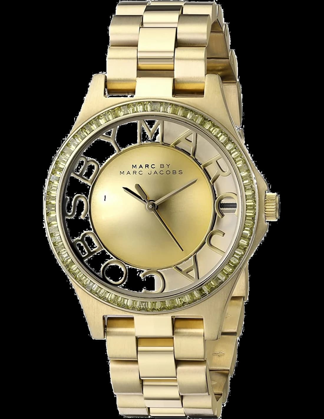 Marc Jacobs MBM3338 montre femme, cadran squelette doré