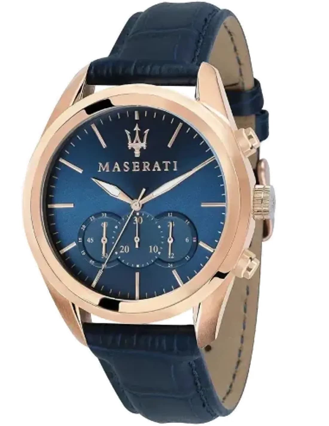 Montre Maserati Traguardo R8871612015 Boitier acier or rose cadran bleu