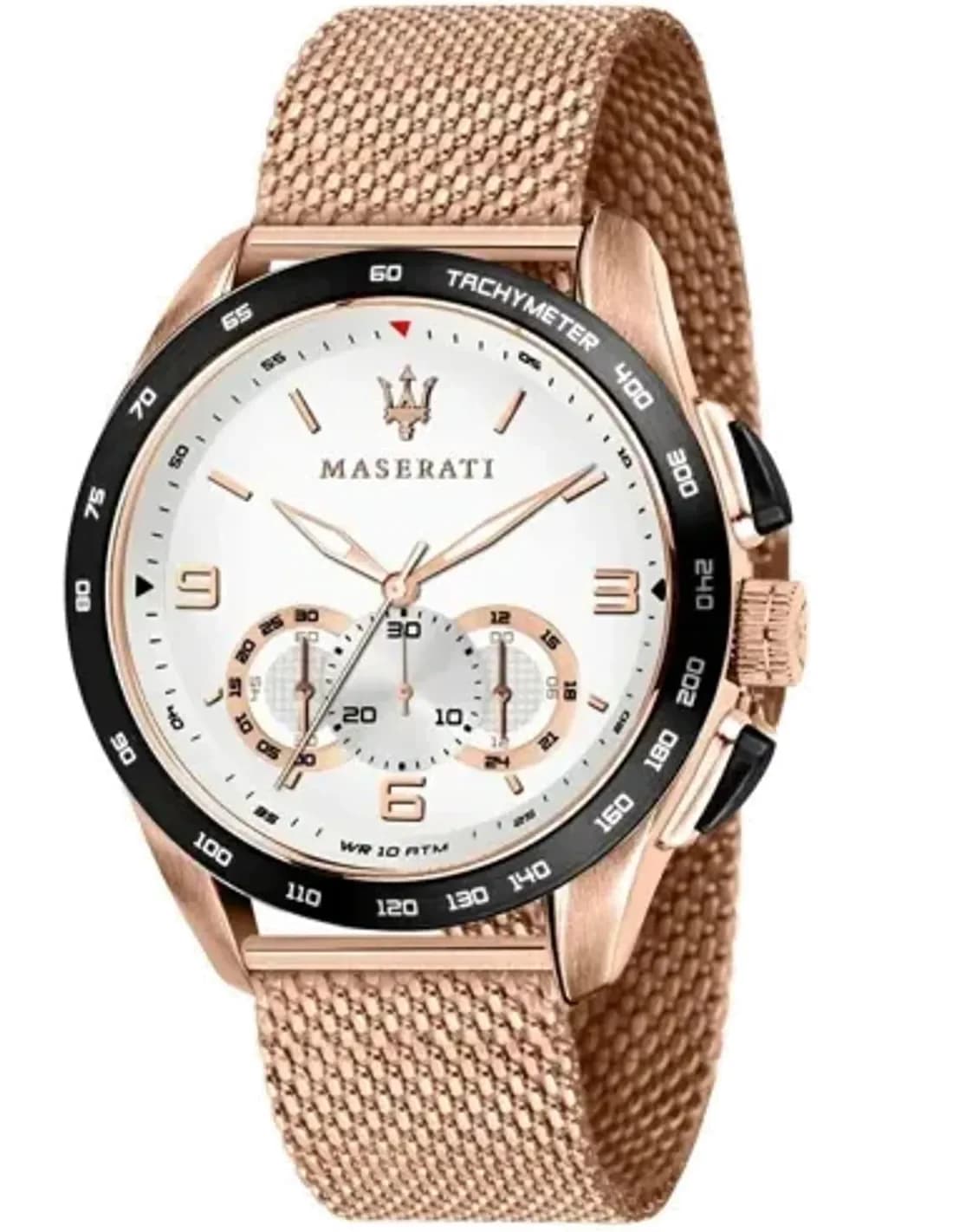 Maserati Traguardo R8873612011 Men's Watch with Rose Gold Milanese bracelet maille milanaise