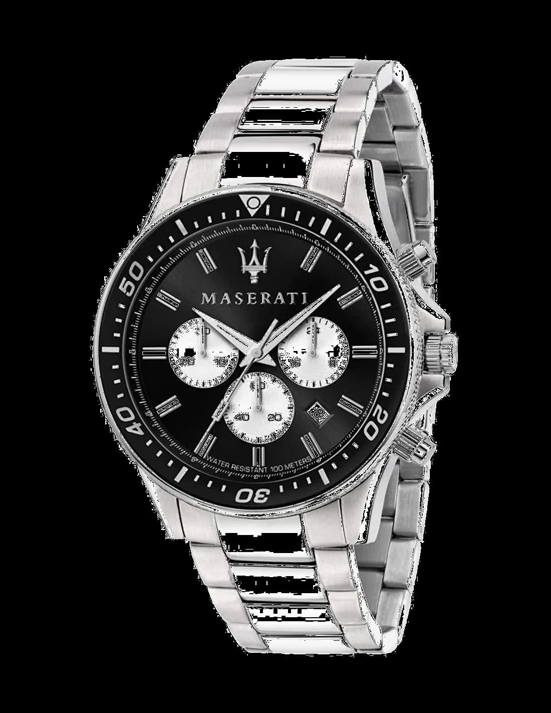 Maserati R8873640004 montre homme, cadran noir et bracelet acier inoxydable