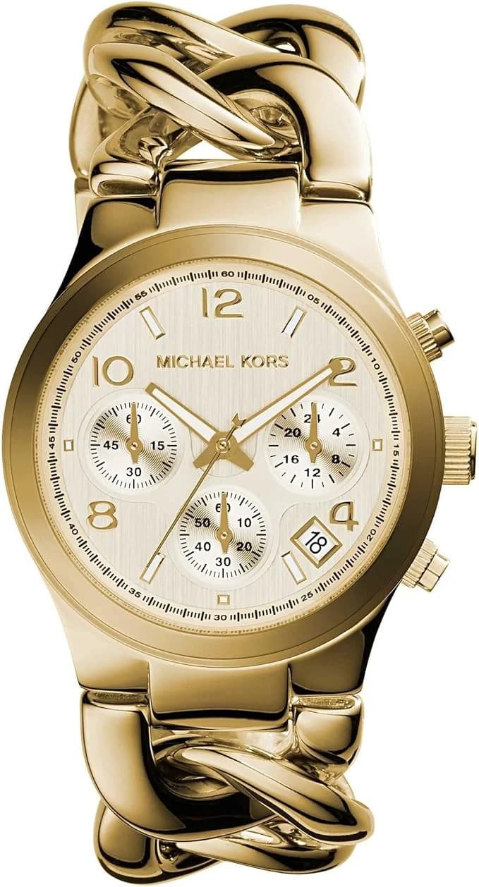 Michael Kors MK3131 montre femme, cadran or avec bracelet acier doré