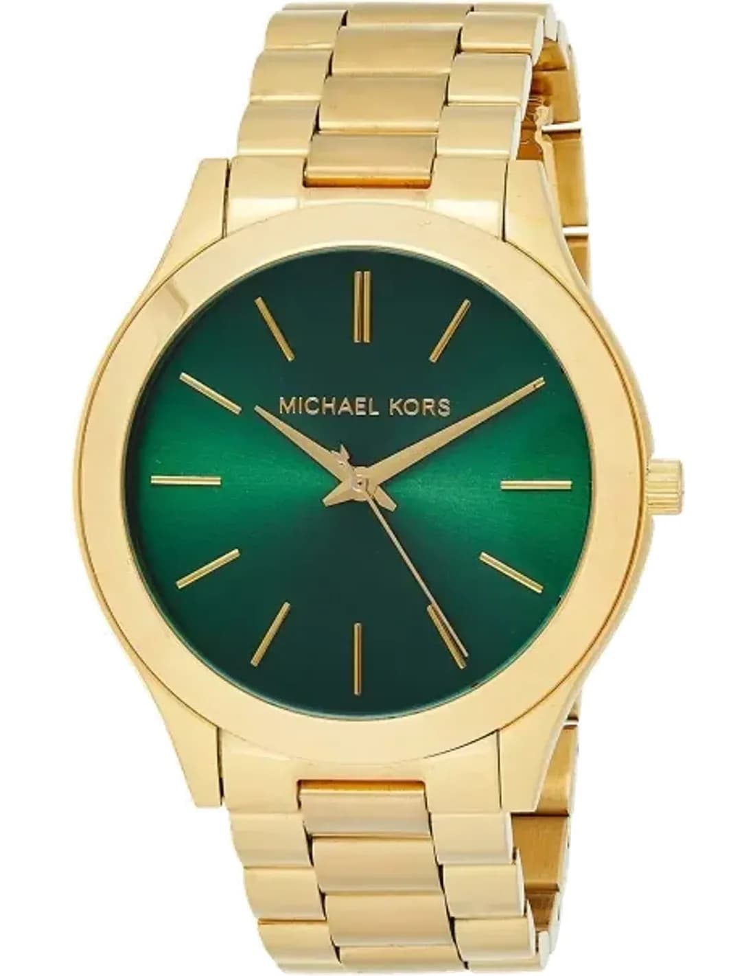 Michael Kors MK3435 montre femme, cadran vert émeraude, bracelet acier doré