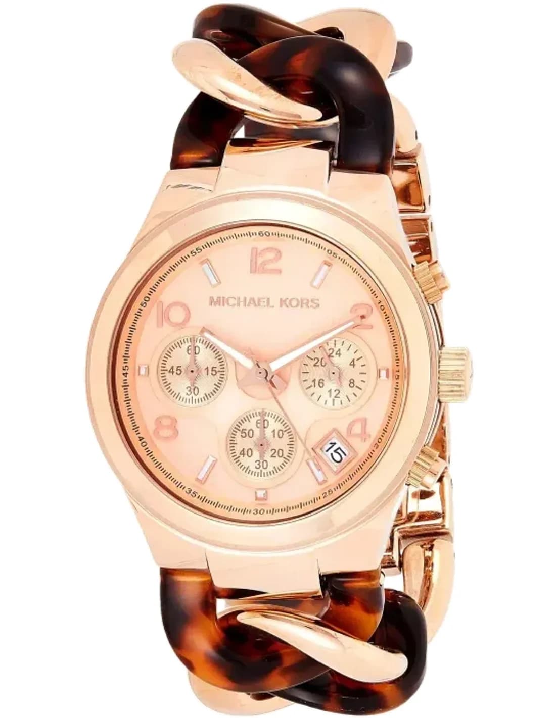 Michael Kors Runway MK4269 watch with large link acetate and steel bracelet