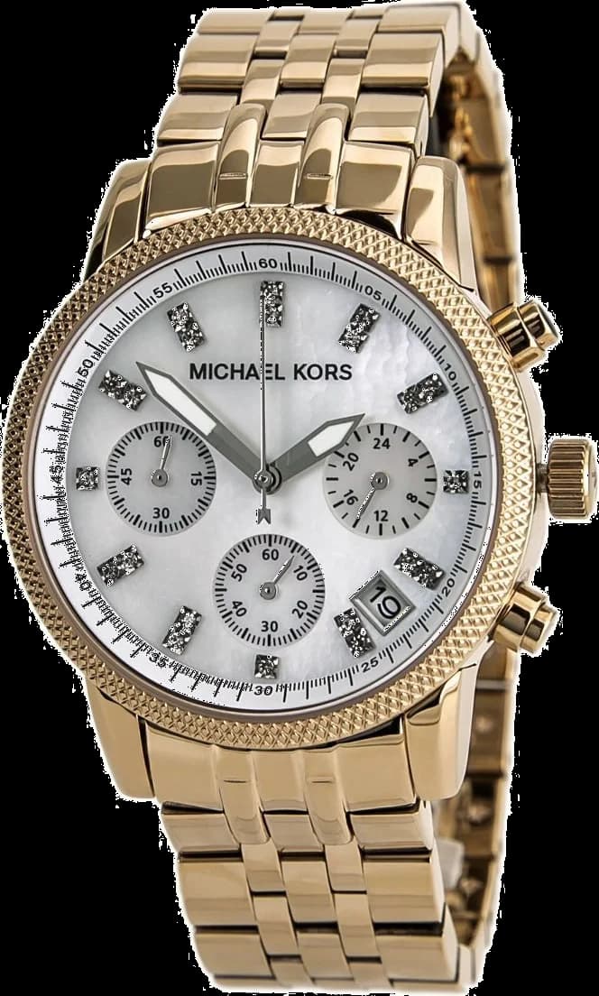 Michael Kors MK5026 montre femme, cadran blanc sur bracelet acier or rose