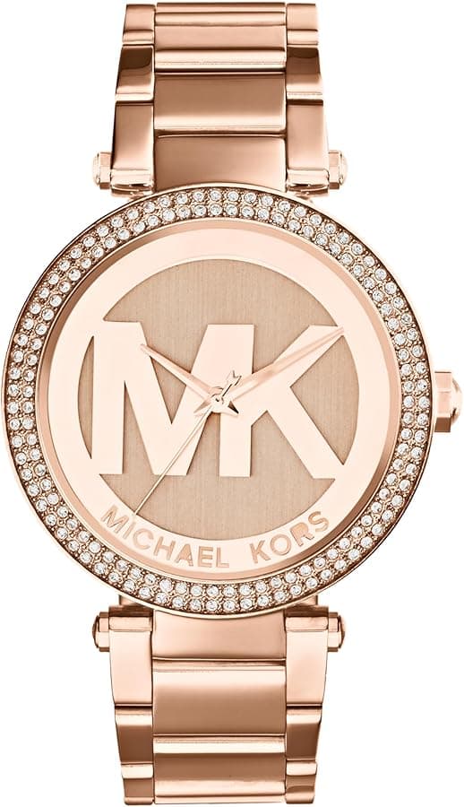 Michael Kors MK5865 montre femme, cadran or rose avec cristaux