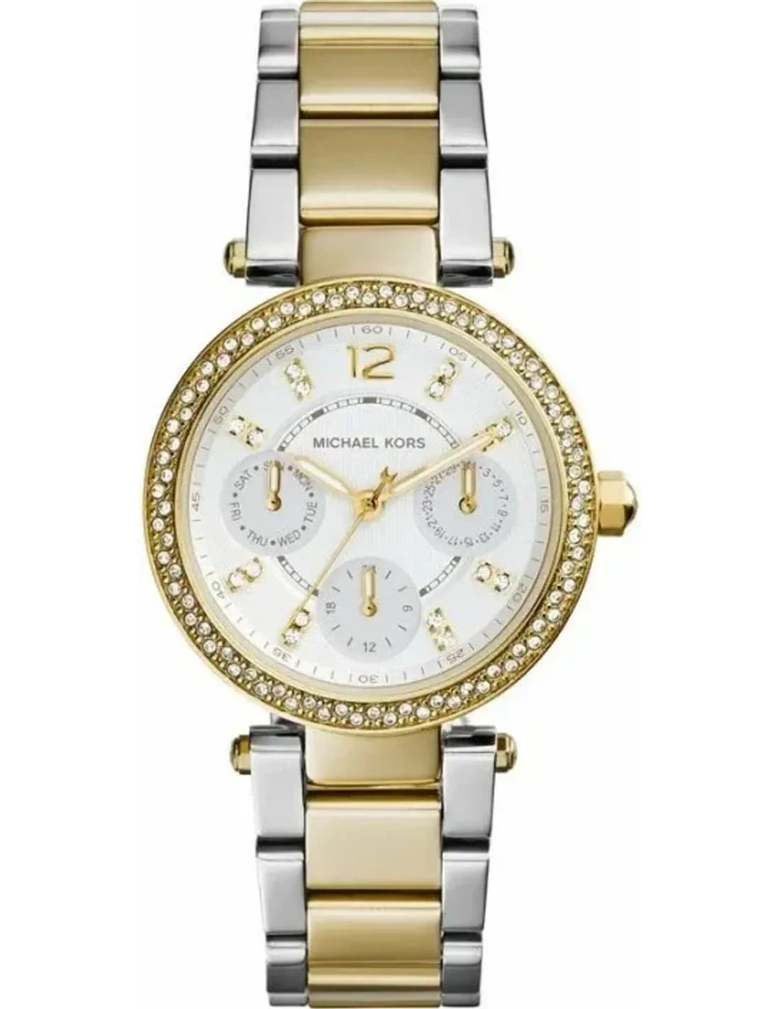 Montre Michael Kors MK6055 Chronographe Bi-ton Acier et Doré avec Cristaux