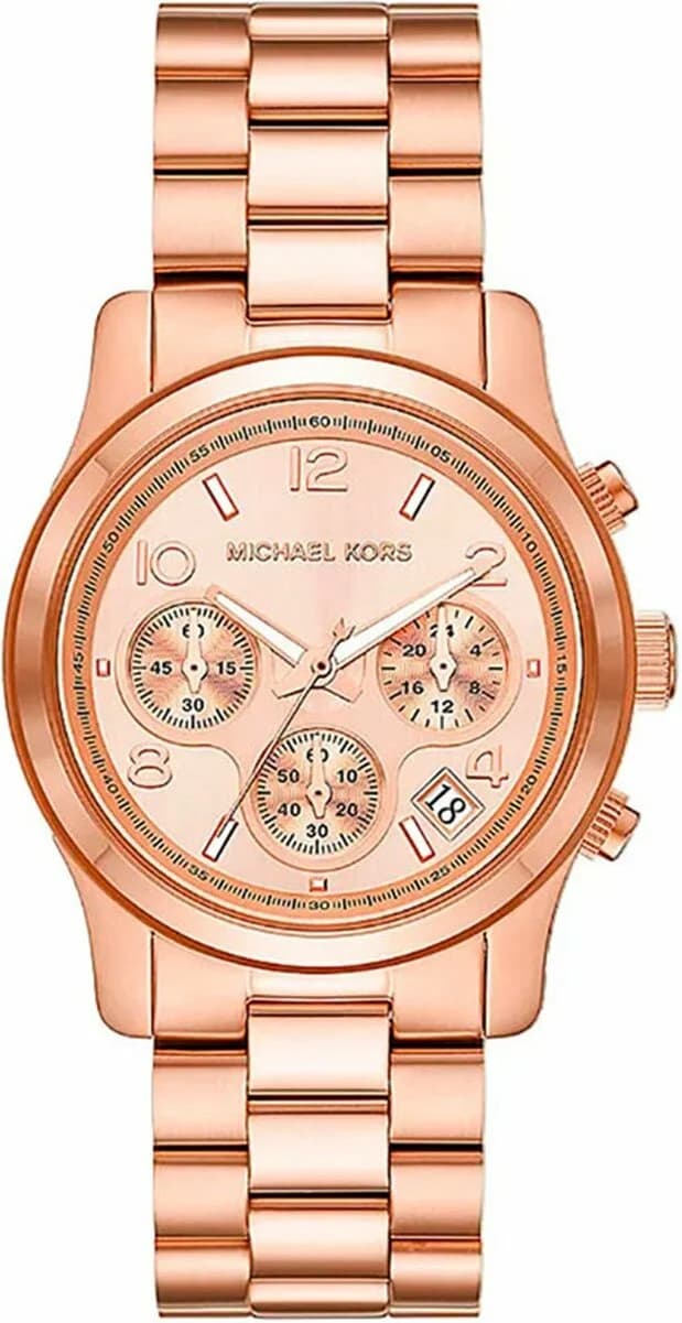 Michael Kors MK7052 montre homme, au cadran noir sur bracelet acier à trois aiguilles