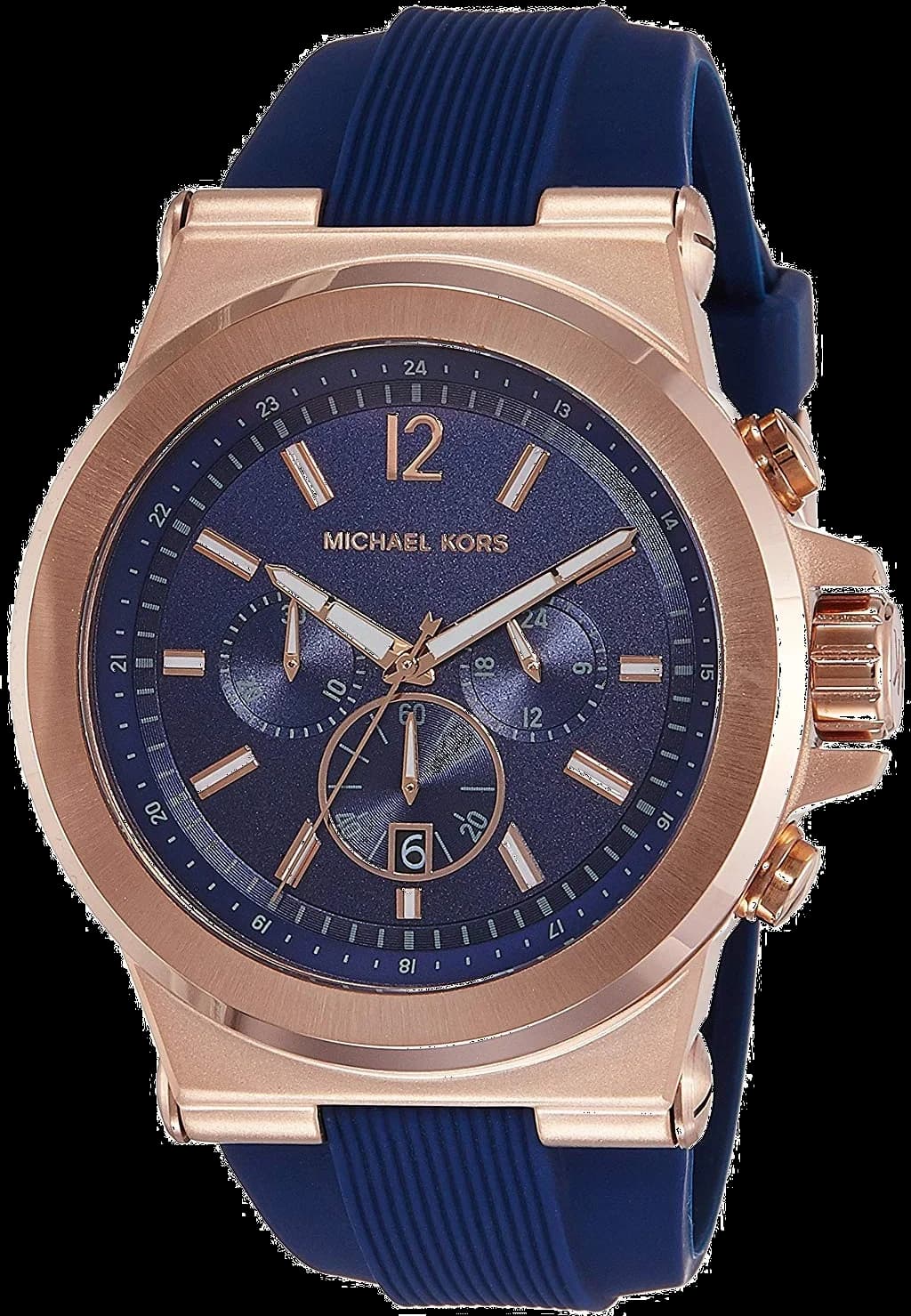 Michael Kors MK8295 montre homme, cadran bleu, bracelet silicone bleu