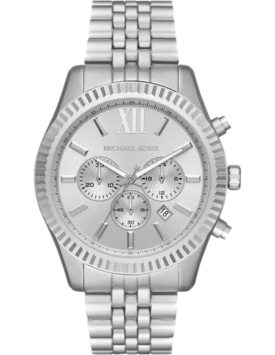 Michael Kors MK8789 montre homme, chronographe en aluminium argenté