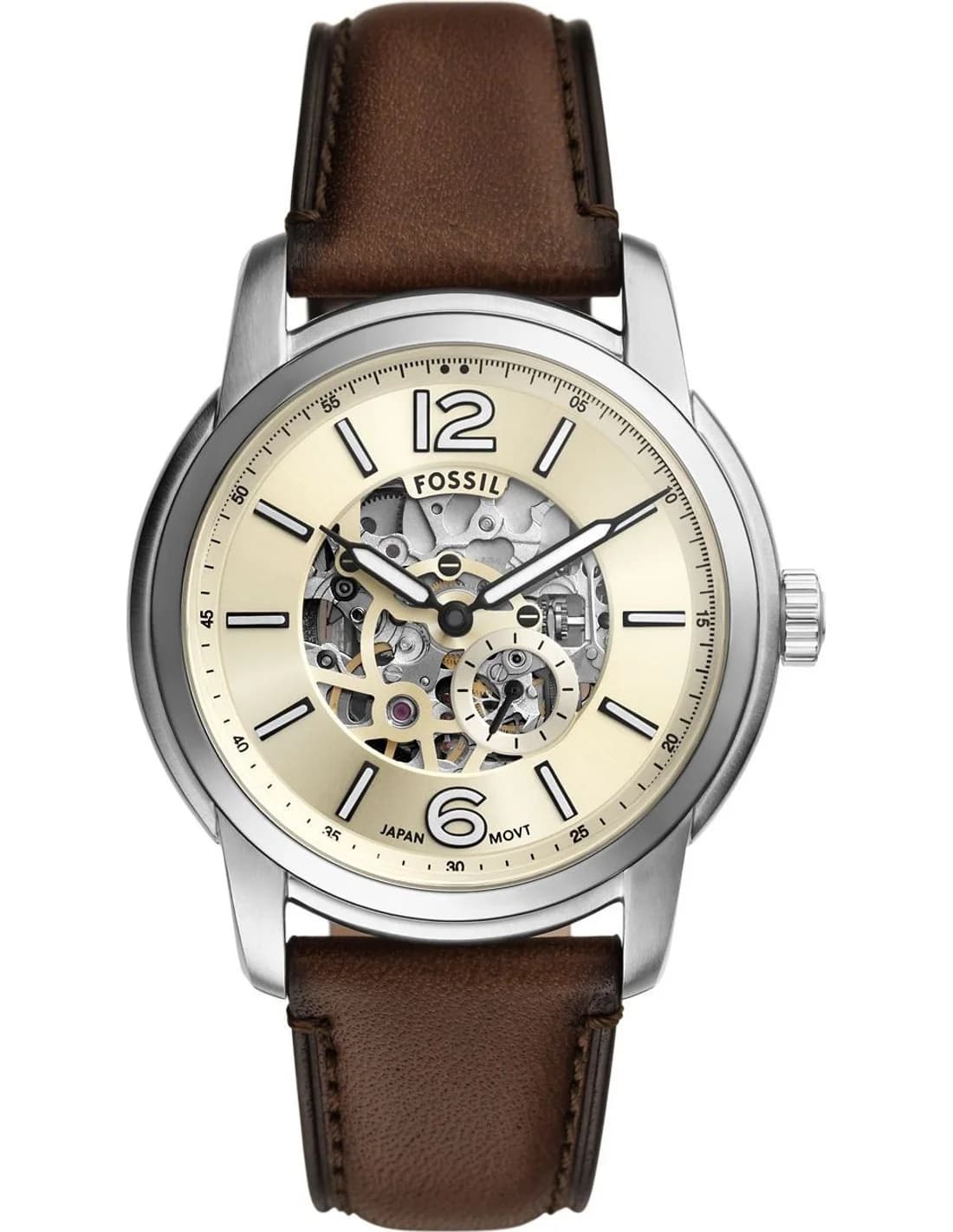 Montre Fossil ME3264 homme cadran beige bracelet cuir