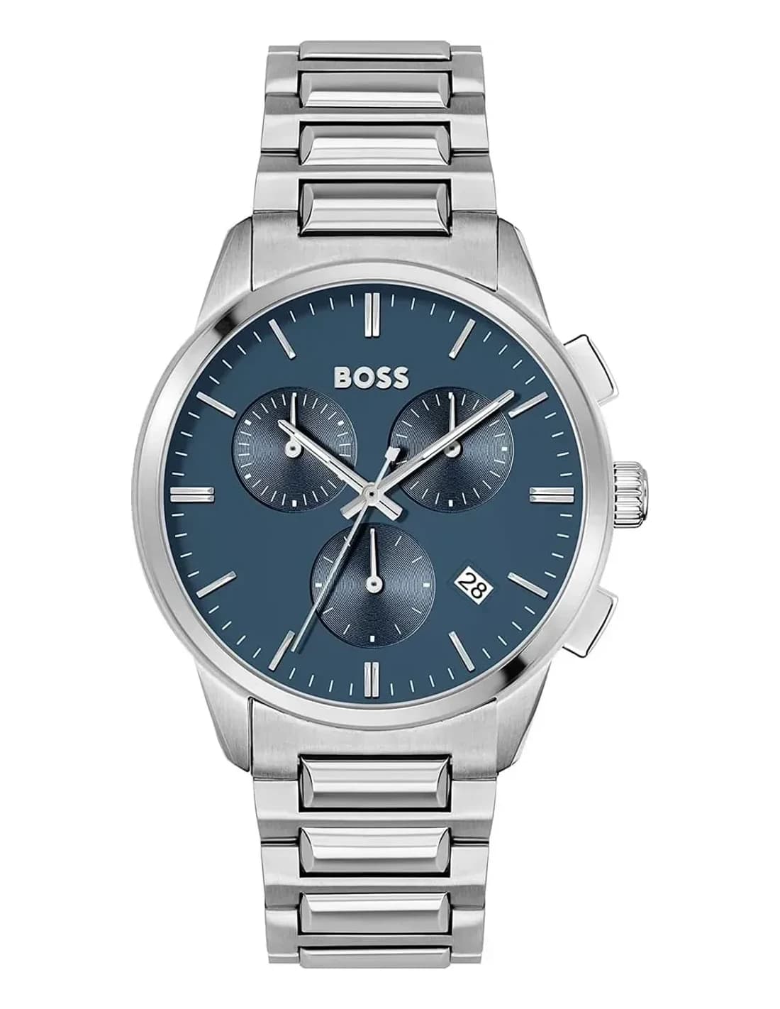 Hugo Boss 1513927 montre homme, cadran bleu et bracelet acier