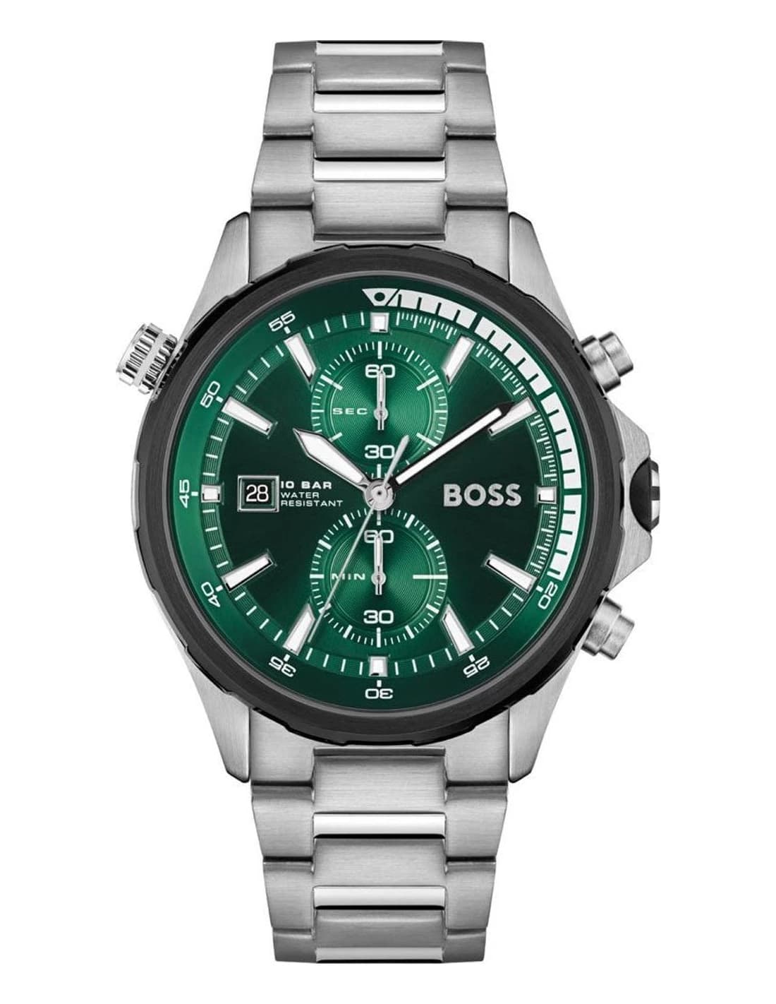 Hugo Boss 1513930 montre homme, cadran vert et bracelet acier