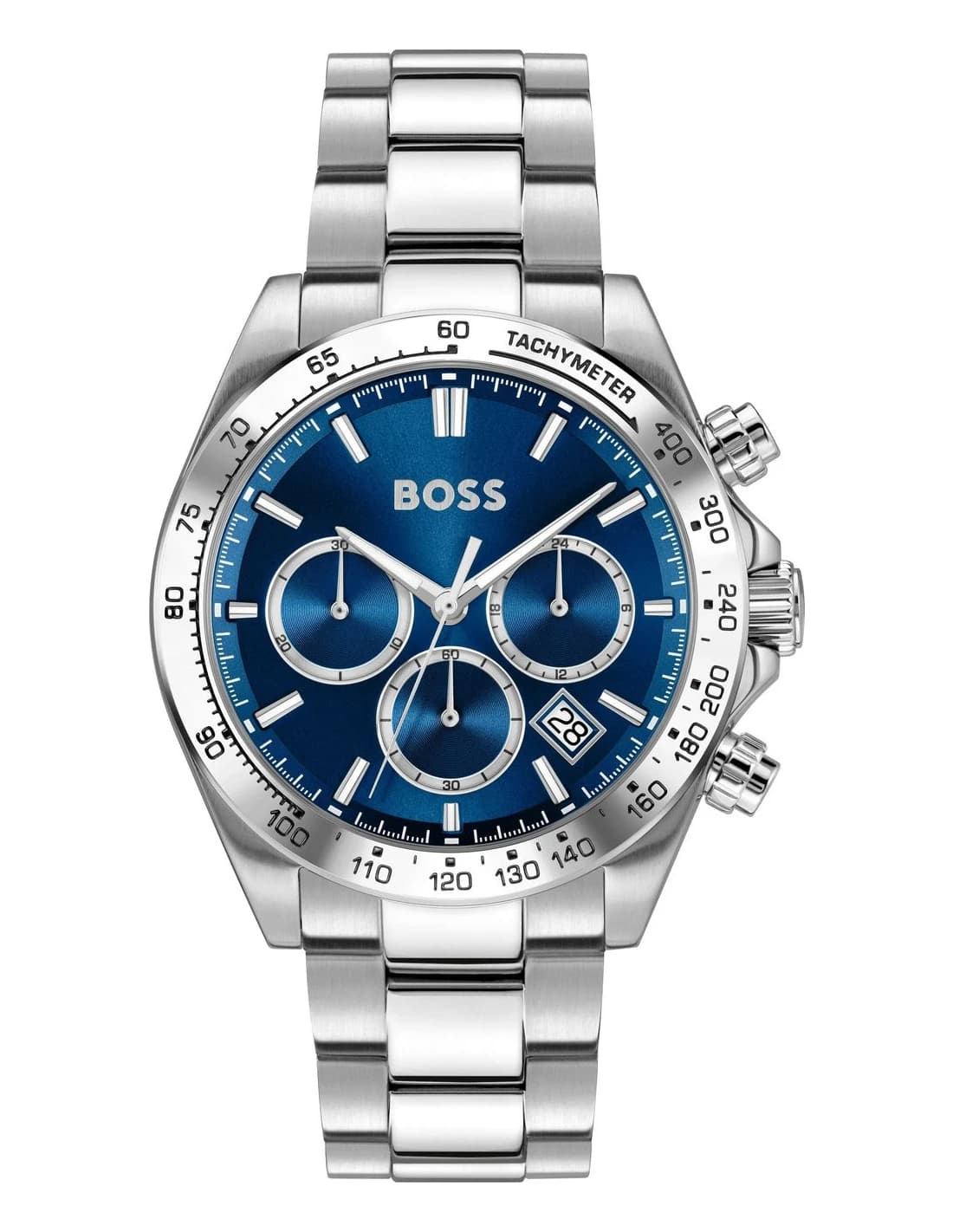Hugo Boss 1514315 montre homme, cadran bleu sur bracelet acier argent